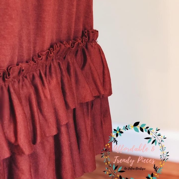 Rust Ruffle Dress 🍁 - Picture 2 of 2